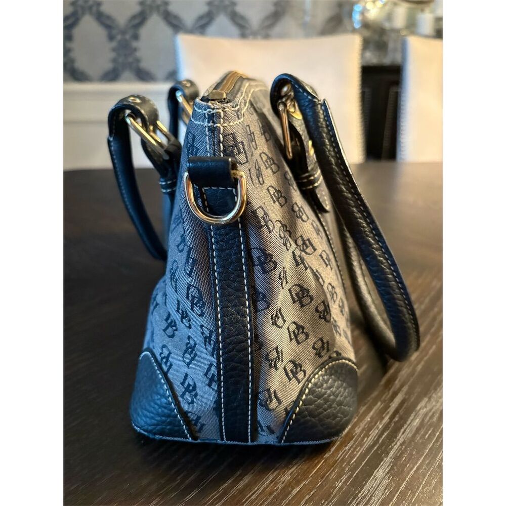 Dooney & Bourke Vintage Classic Women's Monogram Canvas Shoulder Bag Black/Gray - Picture 3 of 11
